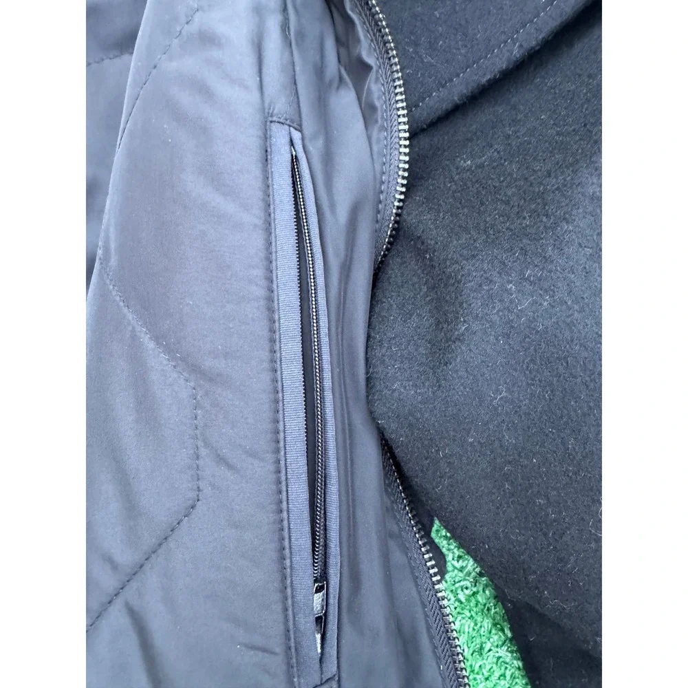 Hugo Boss Mens Black Wool Blend Stand Collar Car Coat Jacket Made in Ukraine